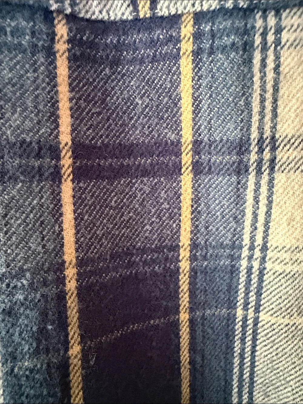 J. Crew Midweight Flannel Double Brushed Mens M Slim Blue, Cream & Yellow Plaid